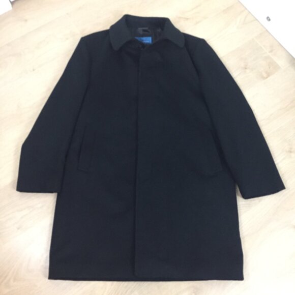 Power Boyfriend Men's Wear Wool & Cashmere Pea Coat Trench -  Black - Picture 3 of 14